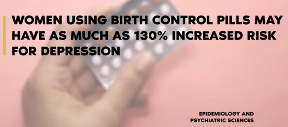 Birth control pills linked to higher depression risk.