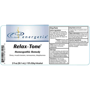 Relax-Tone homeopathic remedy for stress and sleep.