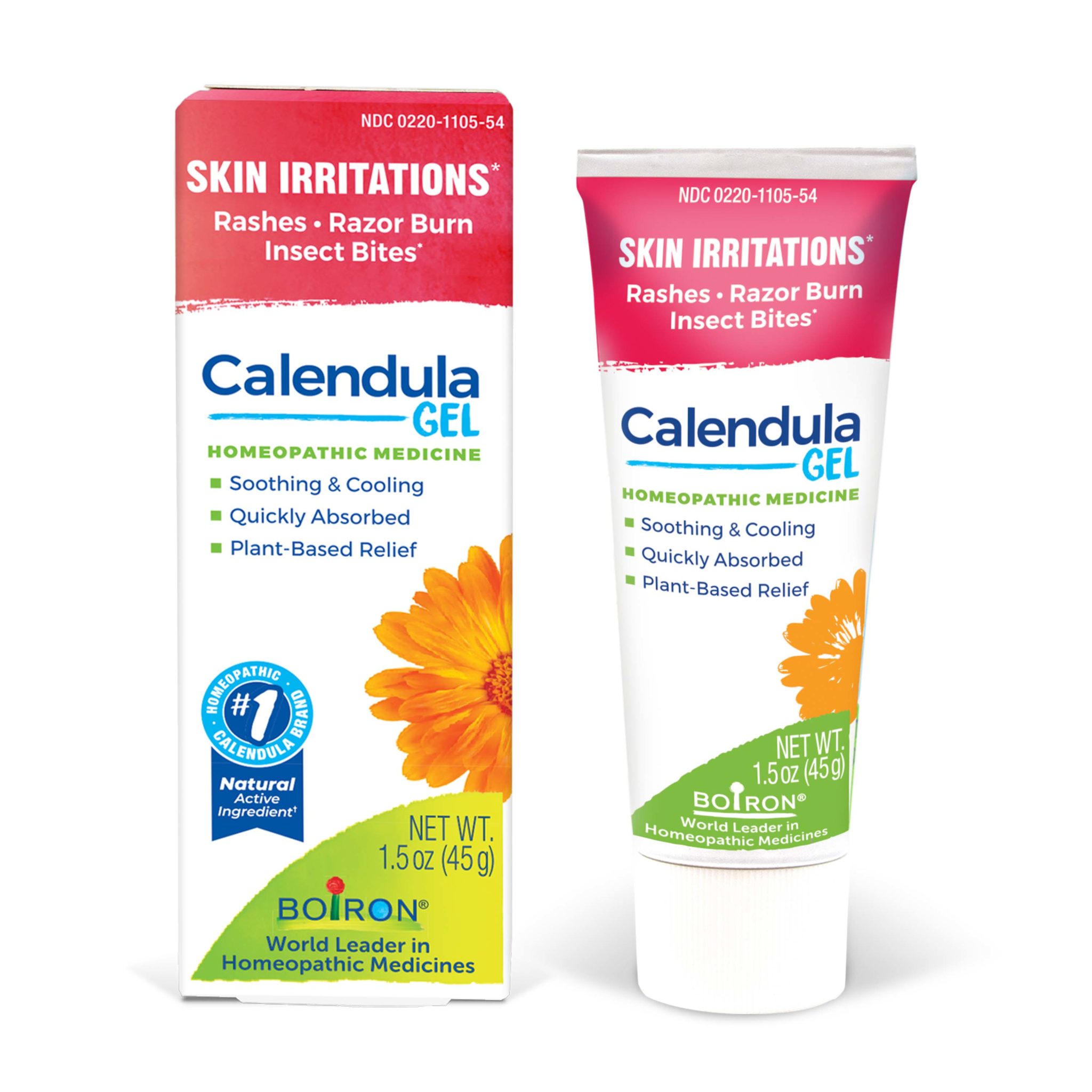 Calendula gel for soothing skin irritations.