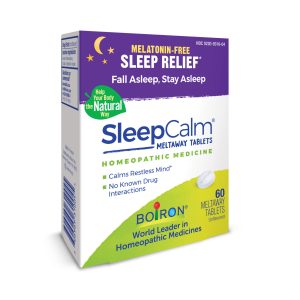 SleepCalm homeopathic sleep relief tablets packaging