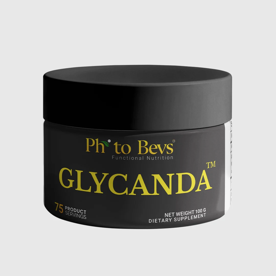 Ph to Bevs Glycanda supplement container.