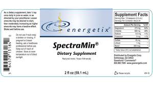 SpectraMin Dietary Supplement label with ingredients list.