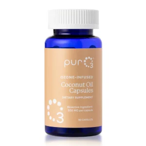 Ozone-infused coconut oil capsules dietary supplement.