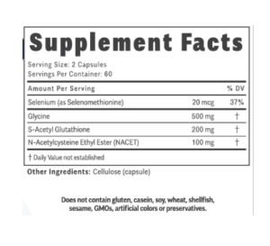 glutathione nutrient facs glutathione nacet complex | objective nutrients