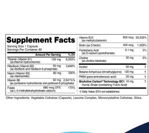 methyl b complex | cellcore supplement facts