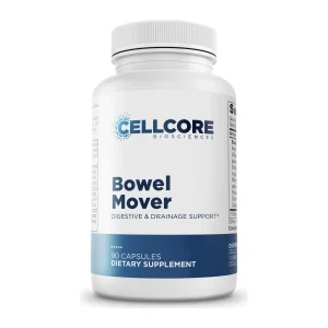 CellCore Bowel Mover, front of the 90 capsule bottle