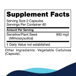 CellCore Para 1 supplement facts panel: Mimosa pudica seed 900 mg per 2-capsule serving