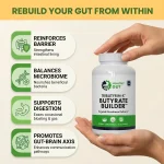 Tributyrin-X benefits: reinforces the intestinal barrier, balances the microbiome, supports digestion and the gut-brain axis