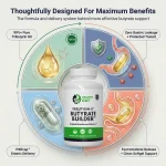 Tributyrin-X formula and PXRcap enteric delivery system, showing 99% pure tributyrin oil and fast intestinal release