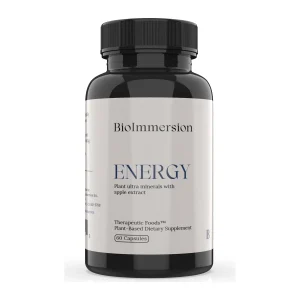 BioImmersion Energy, front of bottle, 60 capsules of plant ultra minerals with apple extract