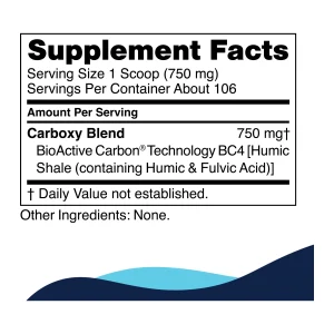 carboxy-supplement-facts CellCore Carboxy supplement facts: 1 scoop 750 mg Carboxy Blend, about 106 servings