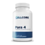 CellCore Para 4 supplement, front of the 120 capsule bottle for microbiome and immune support