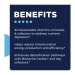 Core Nutrients benefits — nutrient replenishment, mitochondrial energy, detoxification pathways