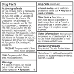 Energetix Bacteria-Chord Drug Facts panel showing active ingredients, uses and directions