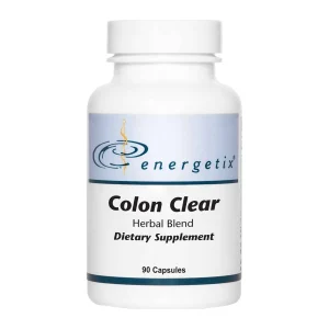 Energetix Colon Clear herbal blend, front of bottle, 90 capsules