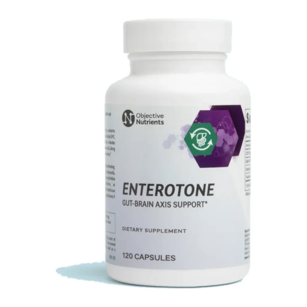 Objective Nutrients Enterotone bottle, 60 capsules with CDP-choline, Alpha-GPC, pantethine and Huperzine A