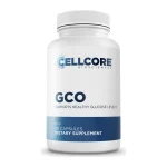 CellCore GCO supplement, front of bottle, 90 capsules