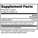 Candida Balance supplement facts: wildcrafted pau d'arco, liquorice, anise seed, enzymes and Brevibacillus laterosporus