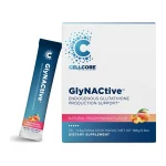 CellCore GlyNACtive box with peach mango stick pack — 30 stick packs for glutathione production support