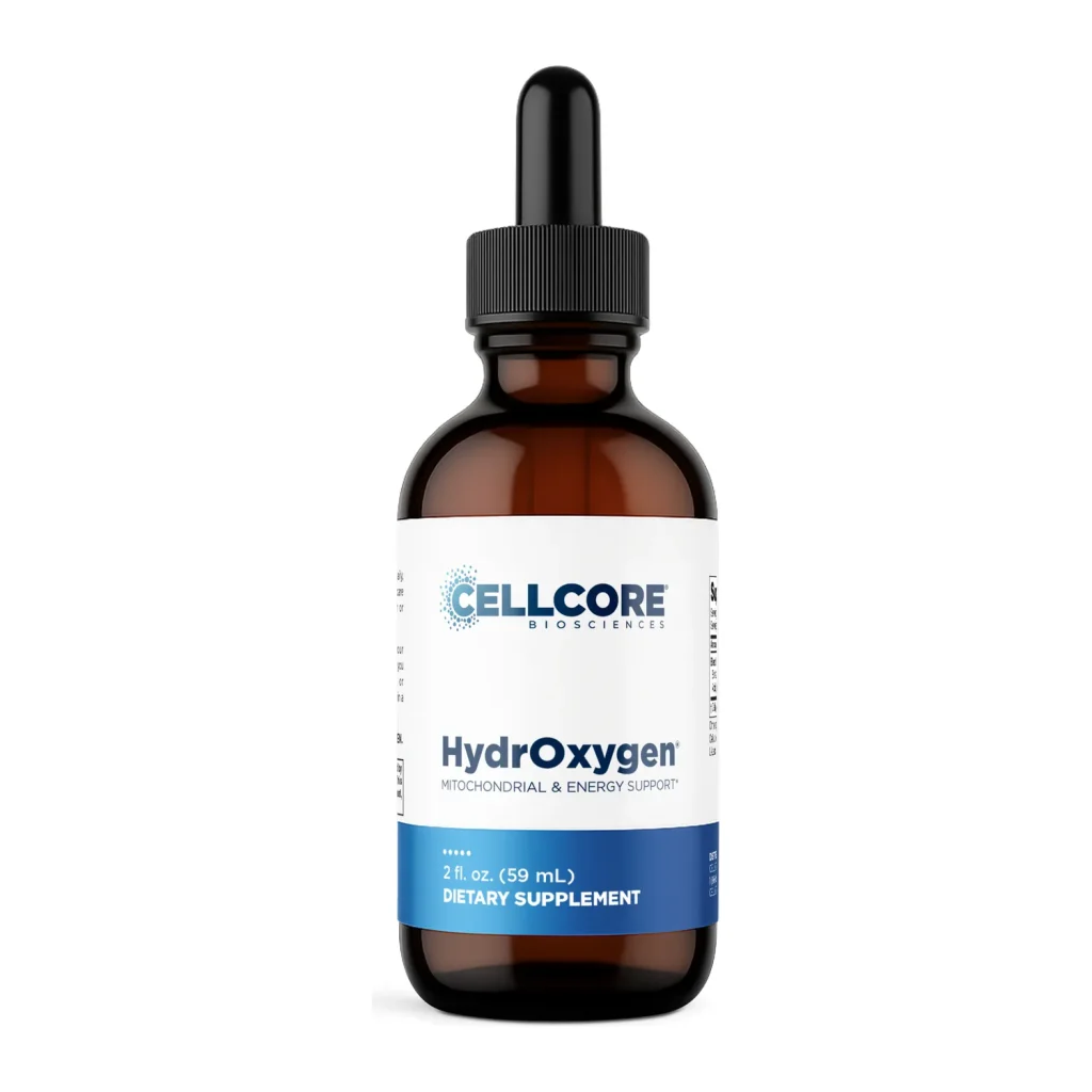CellCore HydrOxygen supplement, front of dropper bottle, 59 ml