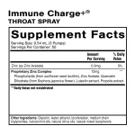 Immune Charge+ Throat Spray supplement facts with zinc, quercetin, luteolin and propolis