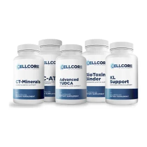 CellCore MYC Support Kit: Advanced TUDCA, CT-Minerals, BC-ATP, KL Support and BioToxin Binder together