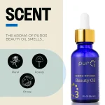 PurO3 graphic: the scent of Beauty Oil — floral, foresty and citrusy