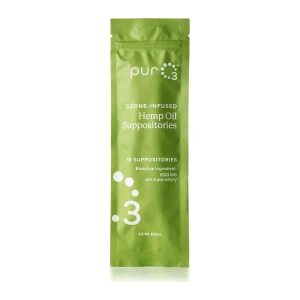 PurO3 Ozone-Infused Hemp Oil Suppositories, resealable bag of 10 (2.6 ml each)