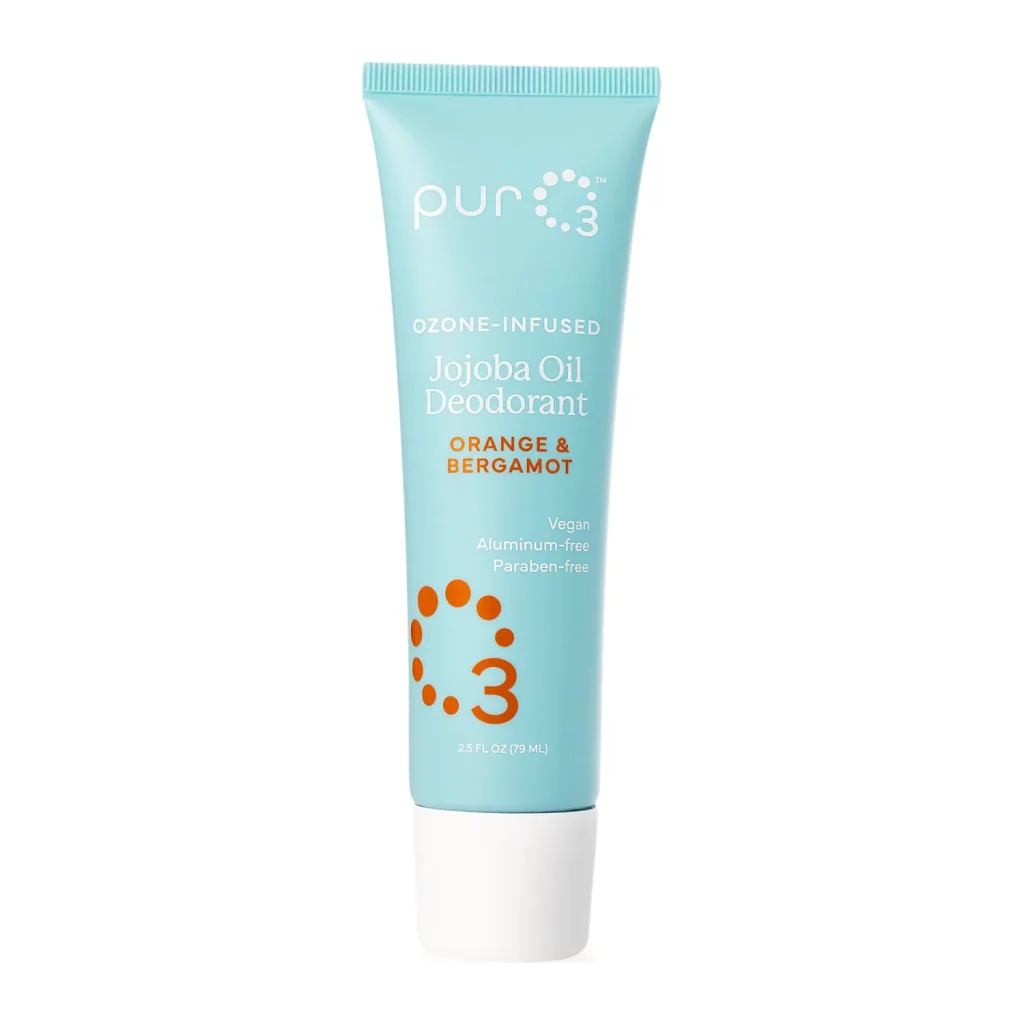 PurO3 Ozone-Infused Jojoba Oil Deodorant Orange & Bergamot, 79 ml roll-on tube, front