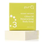 PurO3 Ozone-Infused Olive Oil Soap box with the 3.5 oz bar in front