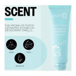 PurO3 Unscented Jojoba Oil Deodorant scent described as clean, fresh and botanical
