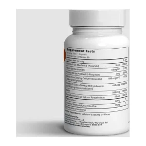thiactive-b-supplement-facts-label ThiActive B supplement facts label with active B vitamins, benfotiamine and TTFD per capsule