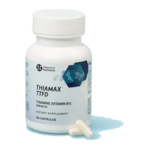 Objective Nutrients Thiamax TTFD bottle, 60 capsules of highly bioavailable vitamin B1 (thiamine)