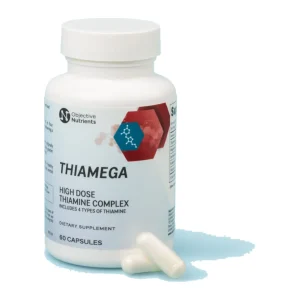 Objective Nutrients Thiamega bottle, 60 capsules of high dose thiamine (vitamin B1) in four forms