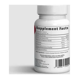 thiamega-supplement-facts-label Thiamega supplement facts label: thiamine HCl, benfotiamine, sulbutiamine, TTFD and magnesium per capsule
