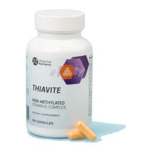 Objective Nutrients Thiavite bottle, 60 capsules of methyl-free vitamin B-complex