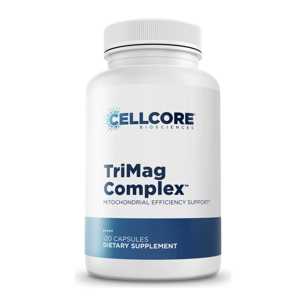 CellCore TriMag Complex supplement, front of bottle, 120 capsules