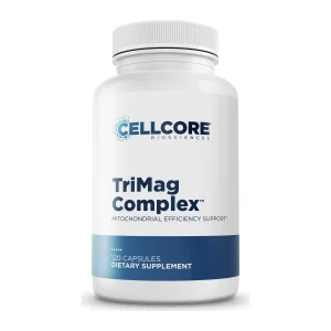 CellCore TriMag Complex supplement, front of bottle, 120 capsules
