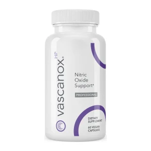 Calroy Vascanox HP, front of bottle, 60 vegan capsules for nitric oxide support