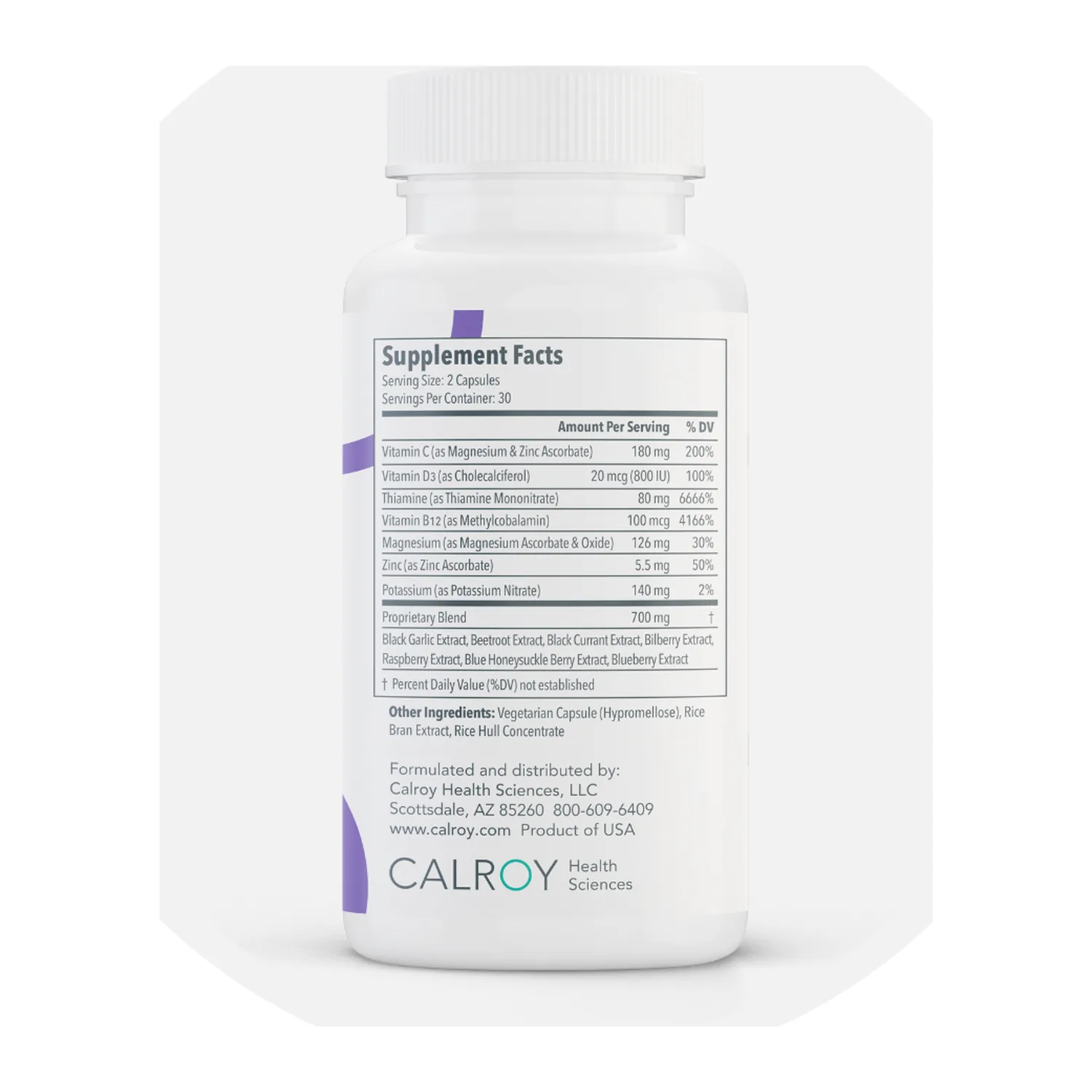 Vascanox HP supplement facts: Noxa24 blend of black garlic, beetroot and berry extracts with potassium nitrate, vitamins and minerals