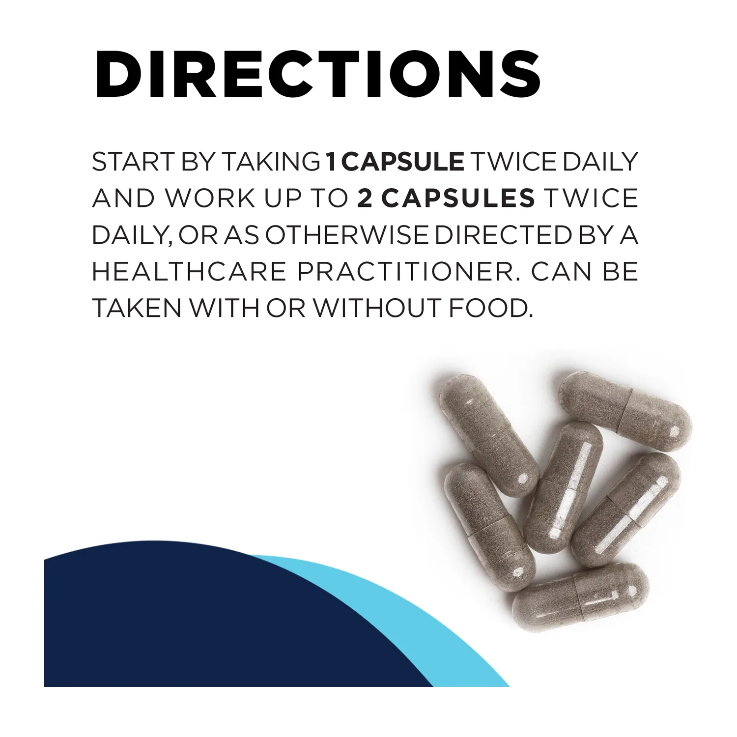 CellCore ViRadChem Binder directions: start with one capsule twice daily and build to two, with or without food