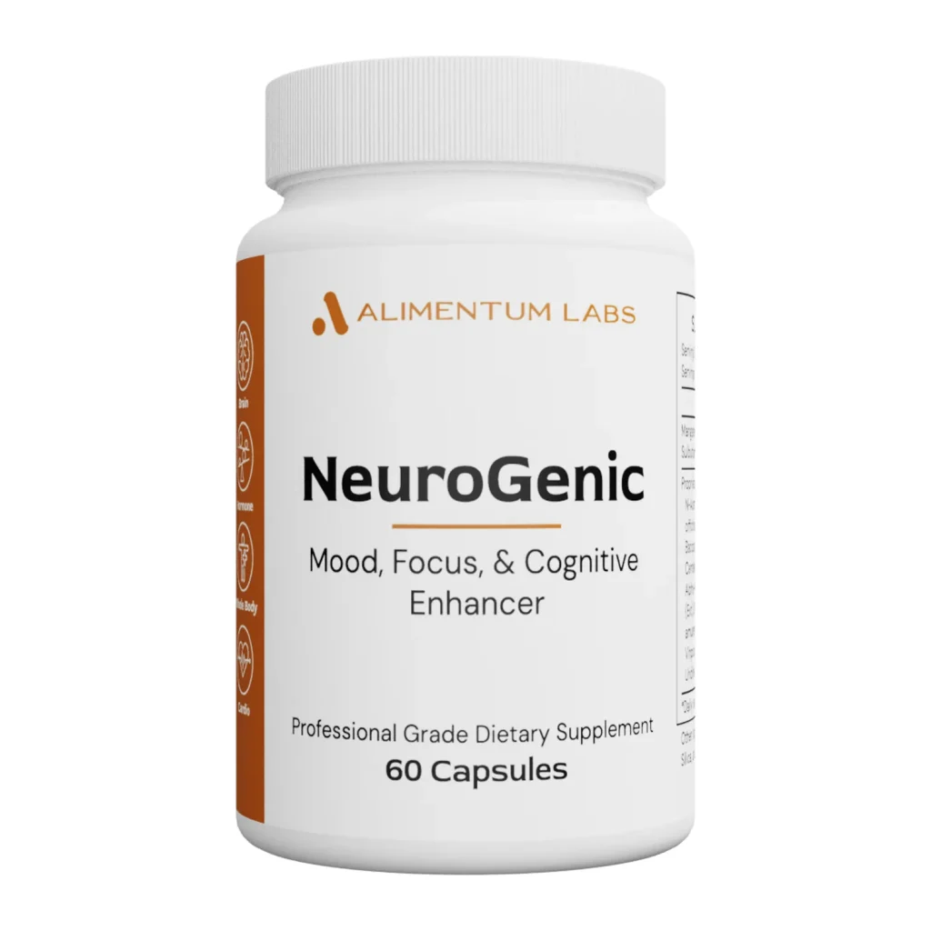 Alimentum Labs NeuroGenic, front of the bottle, 60 capsules