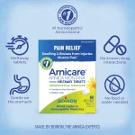 Boiron Arnicare meltaway tablets: gentle on the stomach, no known drug interactions, no food or water needed