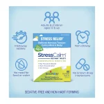 Boiron StressCalm meltaway tablets: for adults and children aged twelve and up, non-drowsy, sedative-free and non-habit forming, no known drug interactions