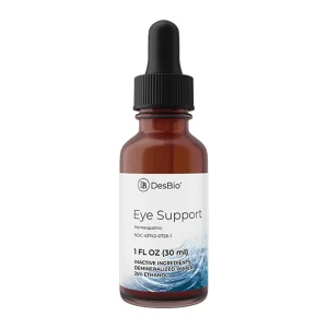 DesBio Eye Support homeopathic drops, 1 fl oz (30 ml) dropper bottle, front
