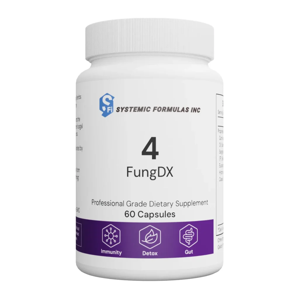 Systemic Formulas 4 FungDX bottle of 60 capsules, front label